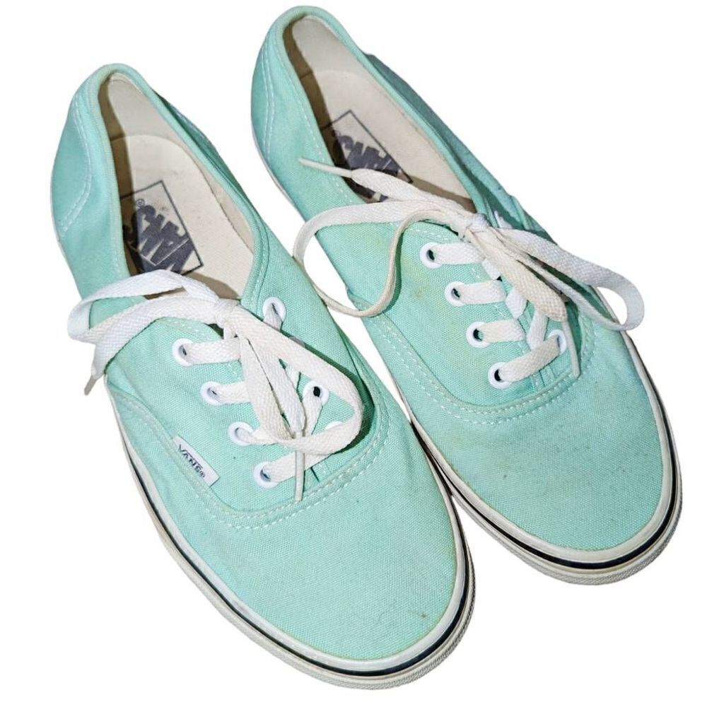 VANS Women Sz 7.5 M Green Lace Up Fashion‎ Sneakers Fabric Shoe
